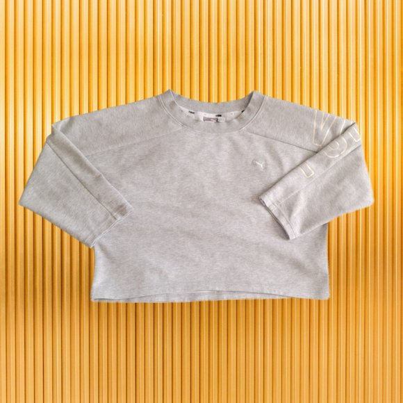 PUMA Women’s Fusion Cropped 7/8 Sweater Medium (Grey)- EUC - Picture 7 of 11